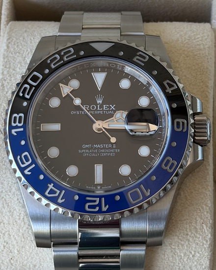2024 Rolex GMT-Master II "Batman" 40MM Black Dial Oyster Bracelet (126710BLNR)