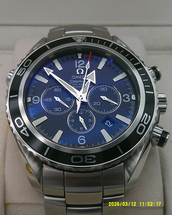 2008 Omega Seamaster Planet Ocean Chronograph 45.5MM Black Dial Steel Bracelet (2210.50.00)