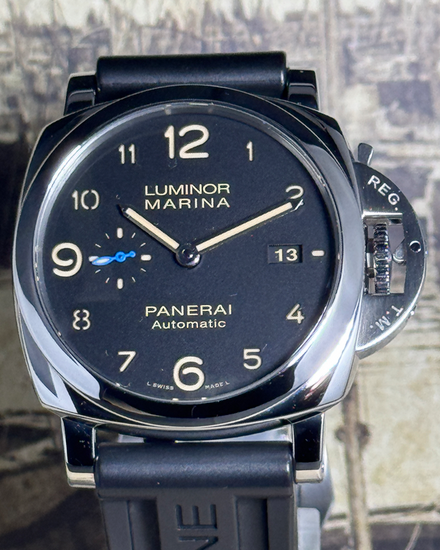 2017 Panerai Luminor Marina 1950 3 Days 44MM Black Dial Rubber Strap (PAM01359)