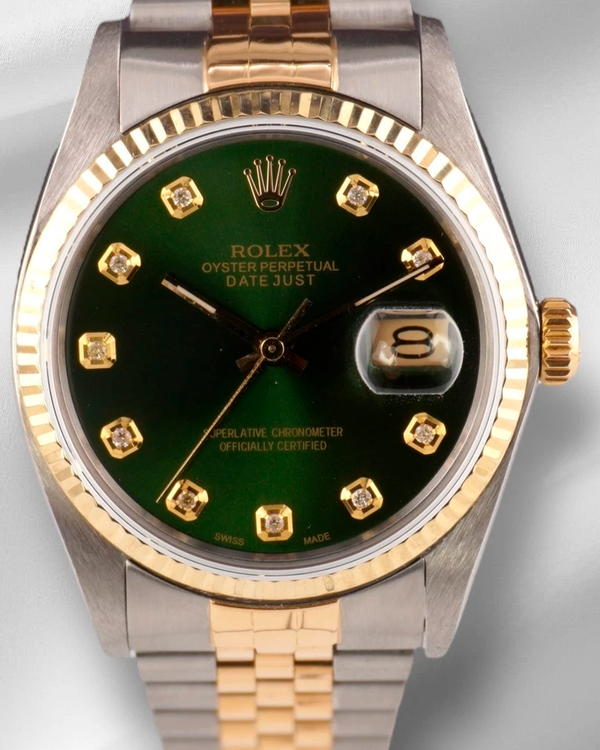 Rolex Datejust 36MM Aftermarket Green Dial Two-Tone Jubilee Bracelet (16013)