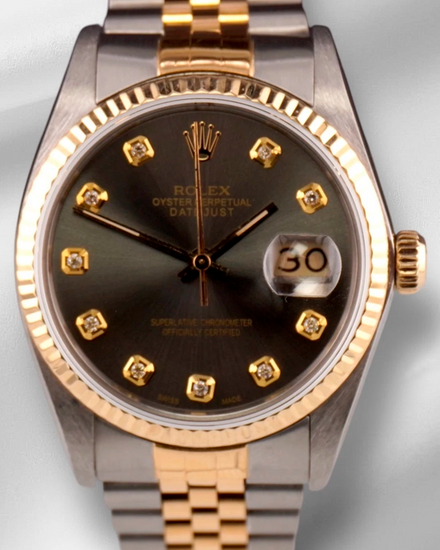 Rolex Datejust 36MM Aftermarket Grey Dial Two-Tone Jubilee Bracelet (16013)