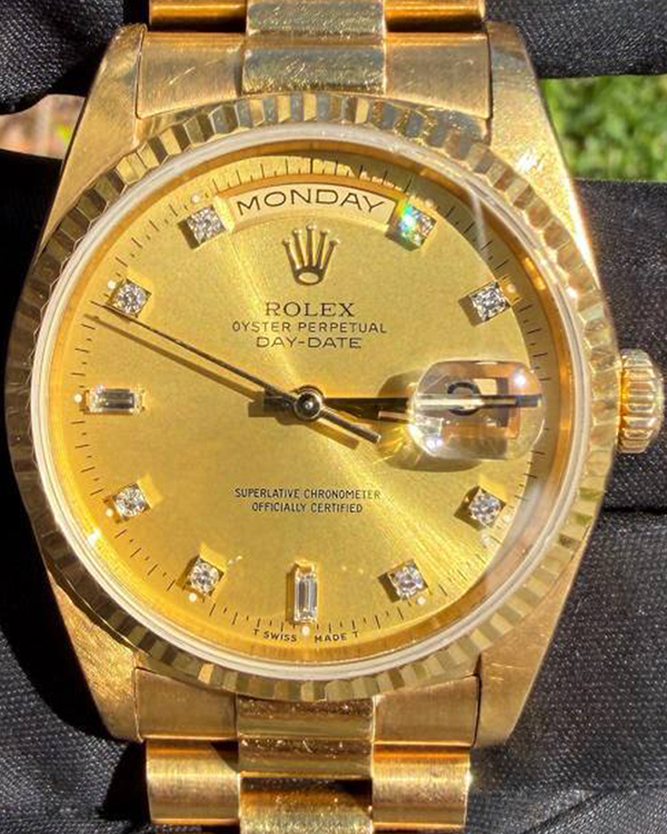 1989 (L Serial) Rolex Day-Date 36MM Champagne Dial Yellow Gold President Bracelet (18238)