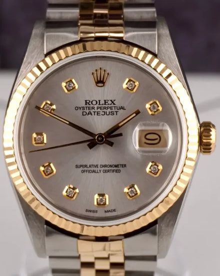 Rolex Datejust 36MM Aftermarket Silver Dial Two-Tone Jubilee Bracelet (16013)