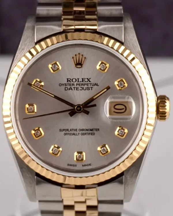 Rolex Datejust 36MM Aftermarket Silver Dial Two-Tone Jubilee Bracelet (16013)