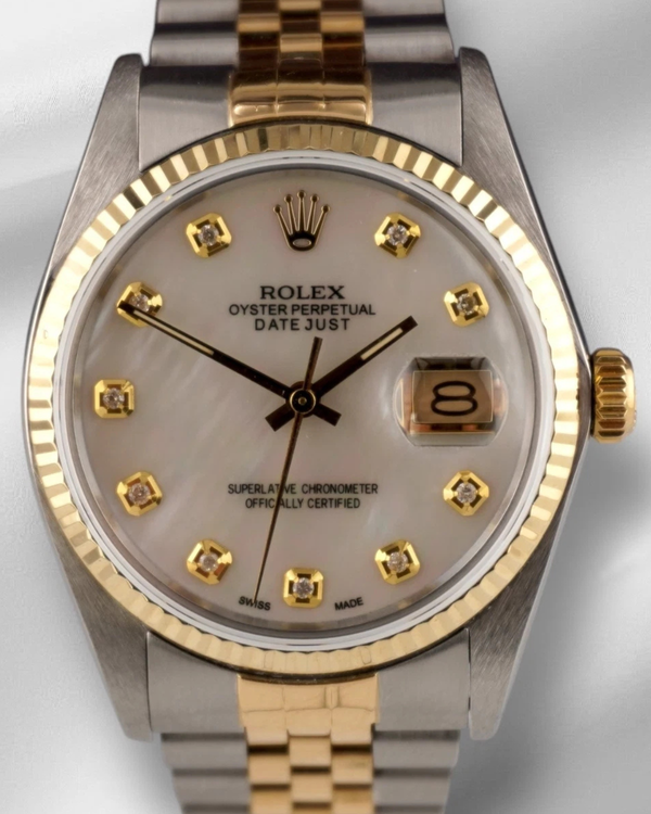 Rolex Datejust 36MM Aftermarket Mother of Pearl Dial Two-Tone Jubilee Bracelet (16013)