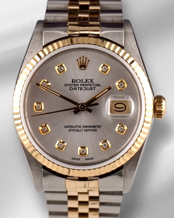 Rolex Datejust 36MM Aftermarket Silver Dial Two-Tone Jubilee Bracelet (16013)