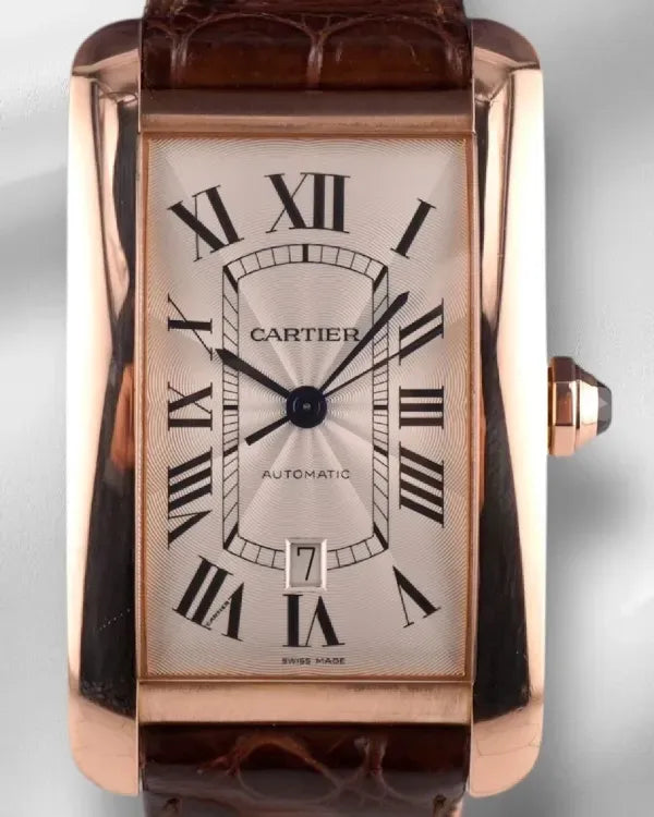 2009 Cartier Tank Américaine XL 31MM Silver Dial Leather Strap (2927)