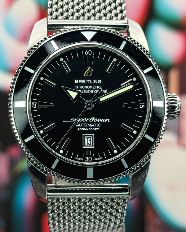 No Reserve - 2013 Breitling Superocean Heritage 46MM Black Dial Steel Bracelet (A17320/B868)