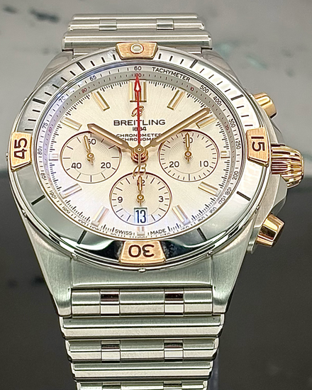 2022 Breitling Chronomat B01 42MM Silver Dial Steel Bracelet (IB0134)