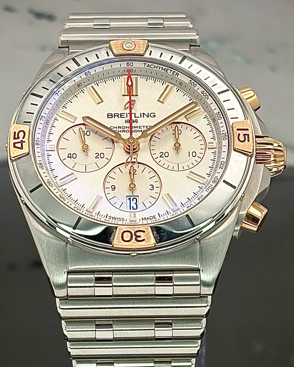 2022 Breitling Chronomat B01 42MM Silver Dial Steel Bracelet (IB0134)