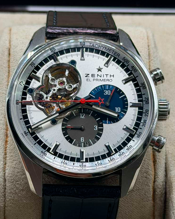 Zenith Chronomaster El Primero Open 42MM Silver Dial Leather Strap (03.2040.4061)