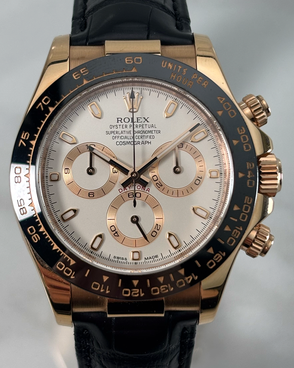 2014 Rolex Cosmograph Daytona 40MM White Dia Leather Strap (116515LN)