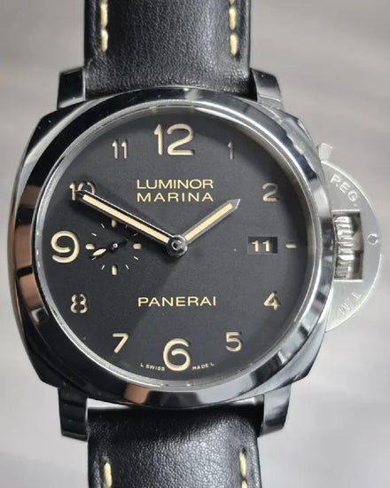 Panerai Luminor Marina 1950 3 Days 44MM Black Dial Leather Strap (PAM00359)