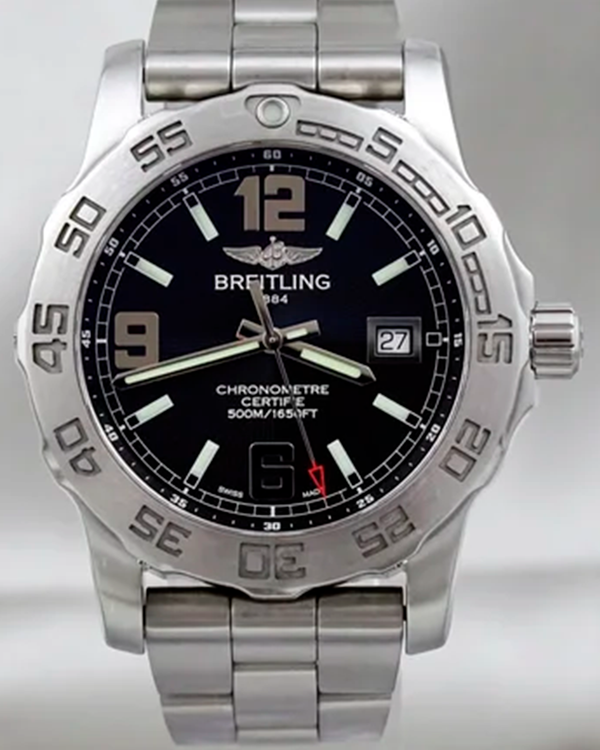 2012 Breitling Colt 44MM Quartz Black Dial Steel Strap (A7438710/BB50)