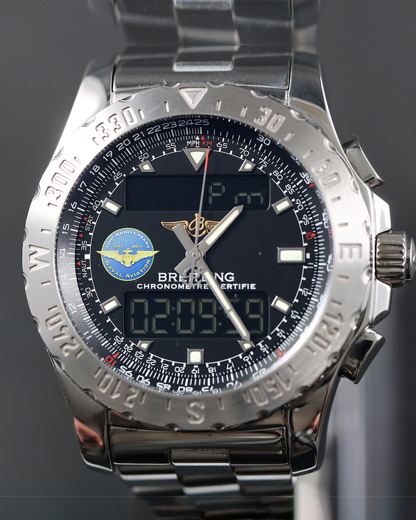 2011 Breitling Airwolf "100th Anniversary Naval Aviation Edition" L.E. 44MM Quartz Black Dial Steel Bracelet (A78363)