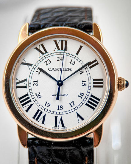 No Reserve - Cartier Ronde De Cartier 36MM Silver Dial Leather Strap (W2RN0008)
