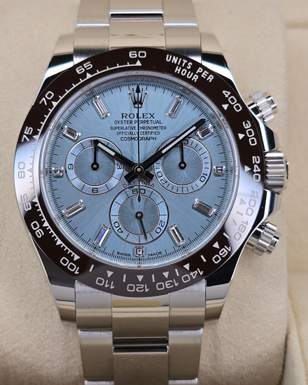 2022 Rolex Cosmograph Daytona 40MM Ice Blue Dial Platinum Oyster Bracelet (116506)
