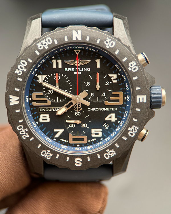 2021 Breitling Endurance Pro 44MM Quartz Black Dial Rubber Strap (X82310)