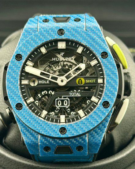 Hublot Big Bang Unico Golf Sky Blue L.E. 45MM Skeleton Dial Rubber Strap (416.YE.1120.VR)