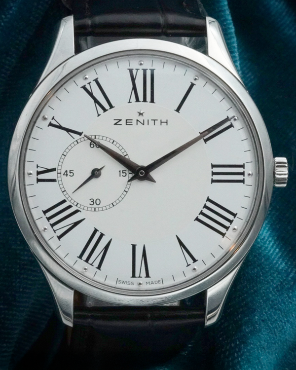 No Reserve - 2018 Zenith Elite Ultra Thin 40MM White Dial Leather Strap (03.2010.681/11.C493)