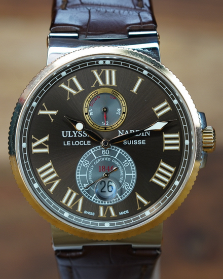 2014 Ulysse Nardin Marine Chronometer 43MM Brown Dial Leather Strap (265-67)