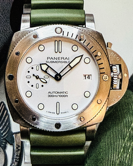2022 Panerai Submersible Bianco 42MM White Dial Rubber Strap (PAM01223)