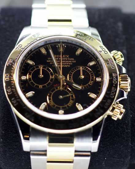 No Reserve - 2022 Rolex Cosmograph Daytona 40MM Black Dial Two-Tone Oyster Bracelet (116503)