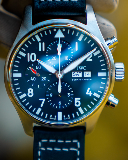 2018 IWC Schaffhausen Pilot Chronograph "Le Petit Prince" 43MM Blue Dial Leather Strap (IW377714)