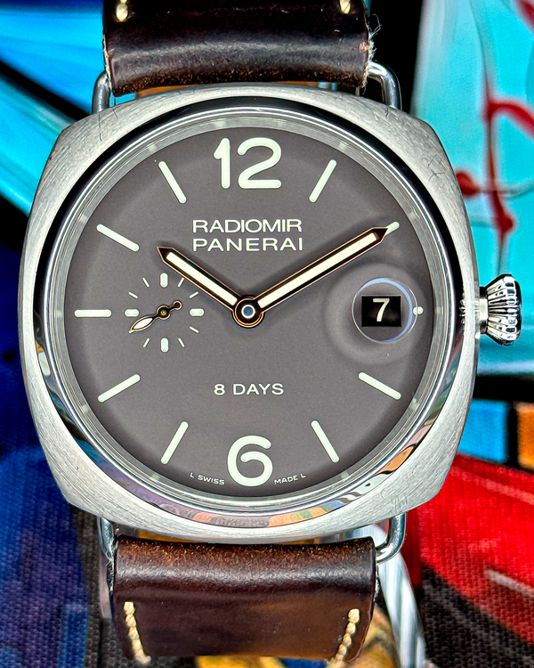 Panerai Radiomir 8 Days L.E. 45MM Brown Dial Aftermarket Leather Strap (PAM00346)