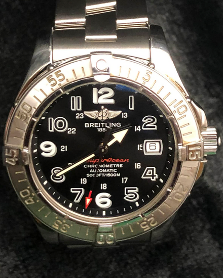 2011 Breitling Superocean 42MM Black Dial Steel Bracelet (A1736006/B909)