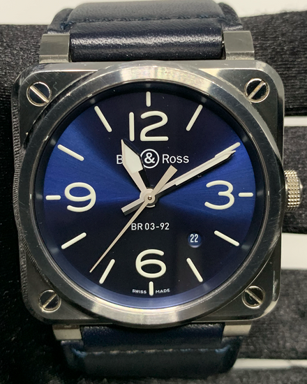 2020 Bell & Ross BR 03-92 42MM Blue Dial Leather Strap (BR0392-BLU-ST/SCA)