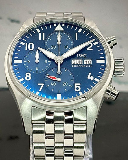 2024 IWC Schaffhausen Pilot Chronograph 41MM Blue Dial Steel Bracelet (IW388101)