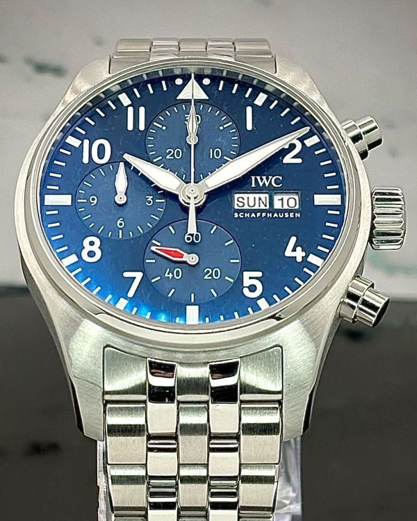 2024 IWC Schaffhausen Pilot Chronograph 41MM Blue Dial Steel Bracelet (IW388101)