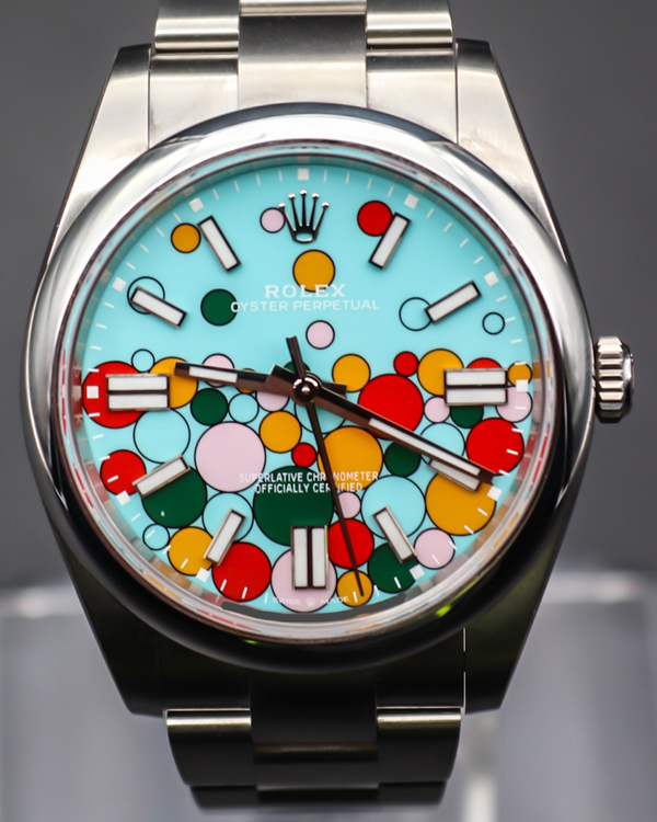 2024 Rolex Oyster Perpetual 41MM Turquoise "Celebration" Dial Oyster Bracelet (124300)