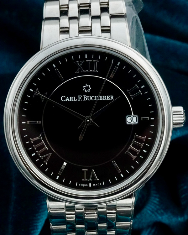 No Reserve - Carl F. Bucherer Adamavi 39MM Black Dial Steel Bracelet (00.10314.08.35.21)