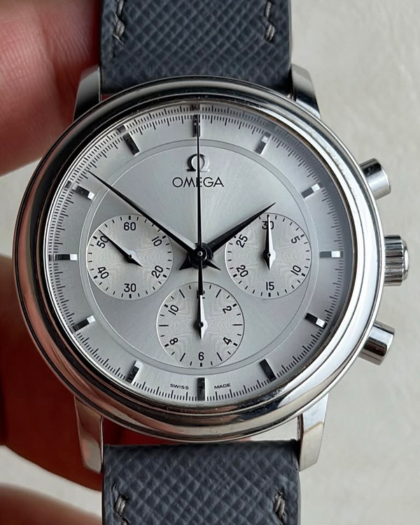 Omega De Ville Prestige 36MM Silver Dial Aftermarket Leather Strap (4840)