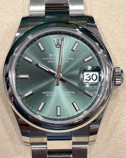 2026 Rolex Datejust 31MM Mint Green Dial Oyster Bracelet (278240)