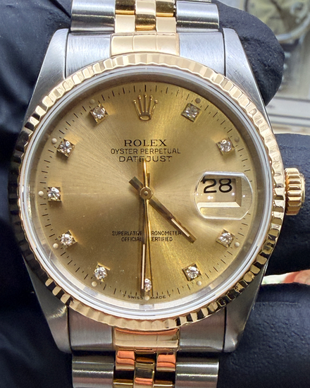 Rolex Datejust 36MM Champagne Dial Two-Tone Jubilee Bracelet (16233)