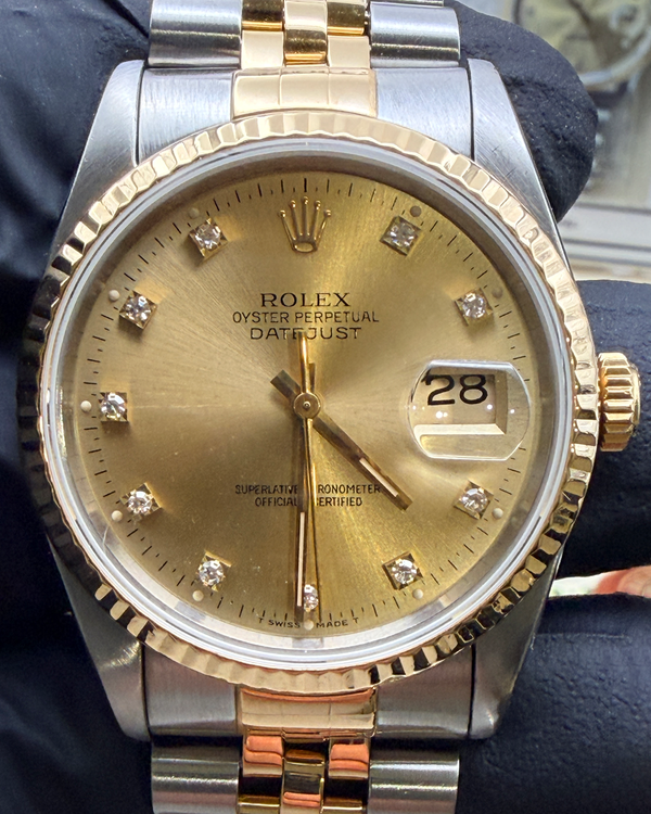 Rolex Datejust 36MM Champagne Dial Two-Tone Oyster Bracelet (16233)
