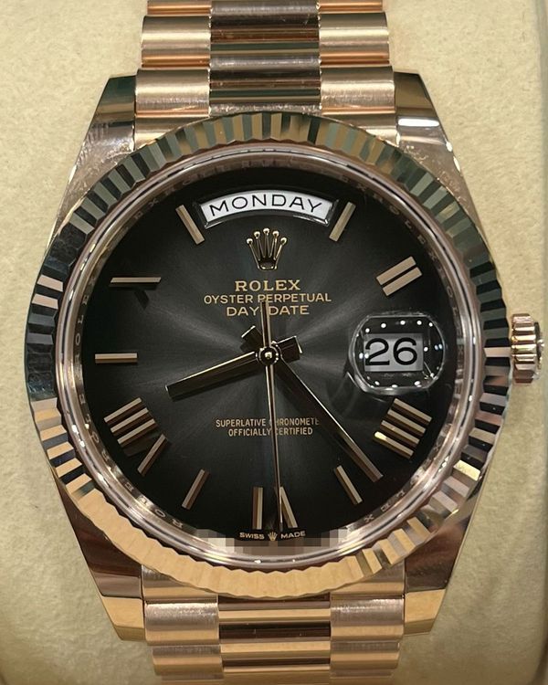 2025 Rolex Day-Date 40MM Slate "Ombré" Dial Rose Gold President Bracelet (228235)
