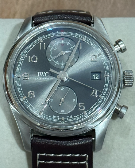 IWC Schaffhausen Portugieser Chronograph 42MM Grey Dial Leather Strap (IW390404)
