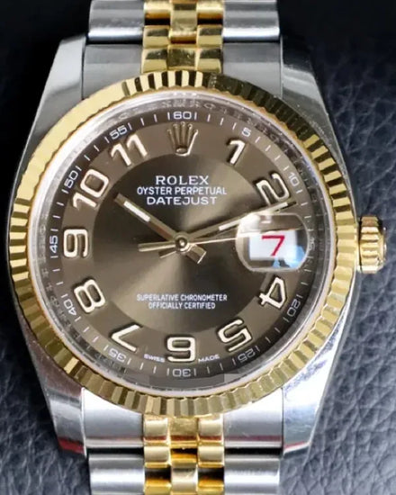 2014 Rolex Datejust 36MM Brown Dial Two-Tone Jubilee Bracelet (116233)