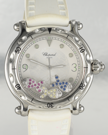 Chopard Happy Sport 36MM Quartz Silver Dial Rubber Strap (8475)