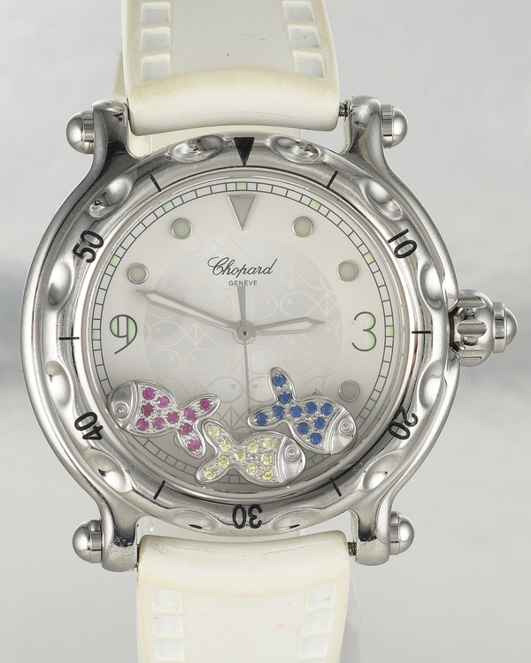 Chopard Happy Sport 36MM Quartz Silver Dial Rubber Strap (8475)
