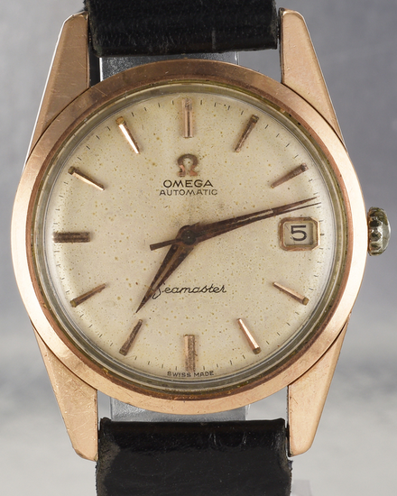 Omega Seamaster 34MM Cream Dial Aftermarket Leather Strap (14701 61 SC)