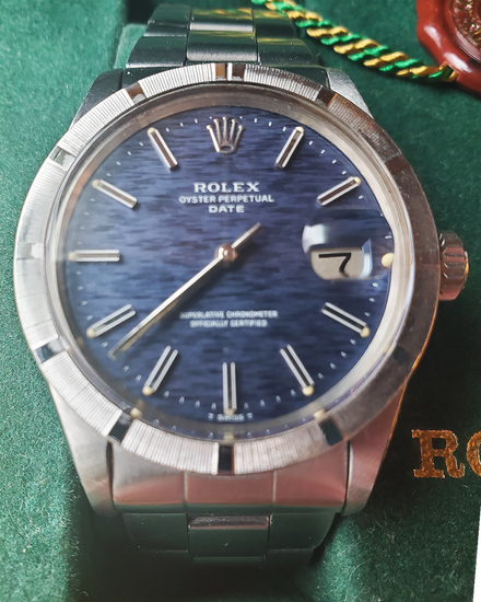1974 Rolex Oyster Perpetual Date 34MM Blue Dial Oyster Bracelet (1501)