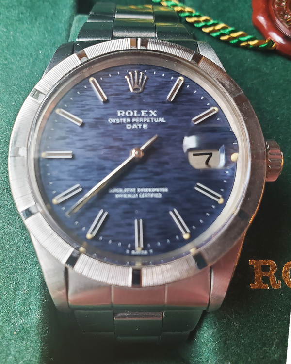1974 Rolex Oyster Perpetual Date 34MM Blue Dial Oyster Bracelet (1501)