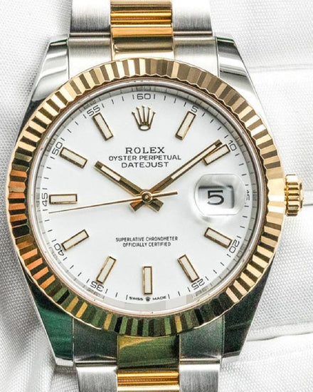 2024 Rolex Datejust 41MM White Dial Two-Tone Oyster Bracelet (126333)