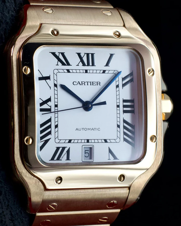 2022 Cartier Santos De Cartier 39.8MM White Dial Yellow Gold Bracelet (WGSA0029)