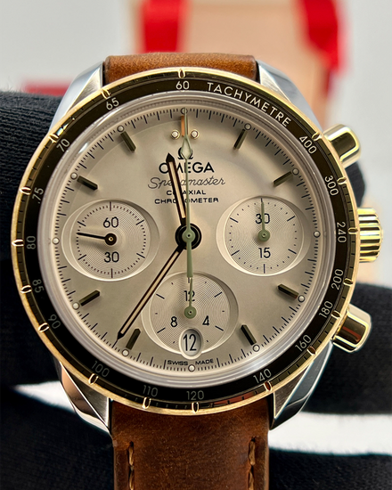 2021 Omega Speedmaster 38MM Silver Dial Aftermarket Leather Strap (324.23.38.50.02.001)